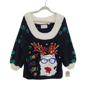 Merry & Bright NWT Women's Holiday Cat Sweater Size 2X